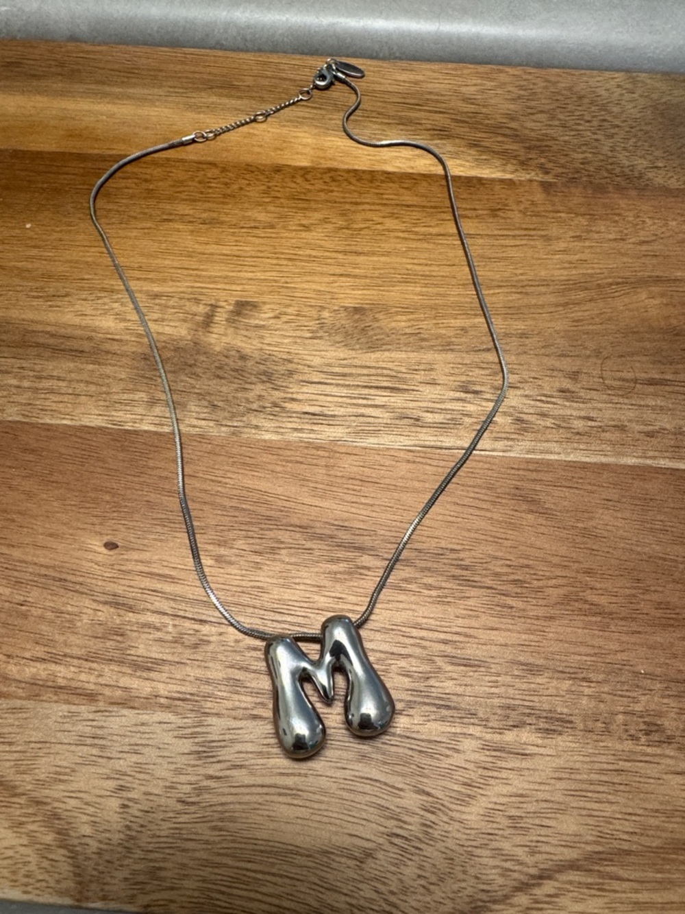 Anthropologie Silver Bubble M Necklace